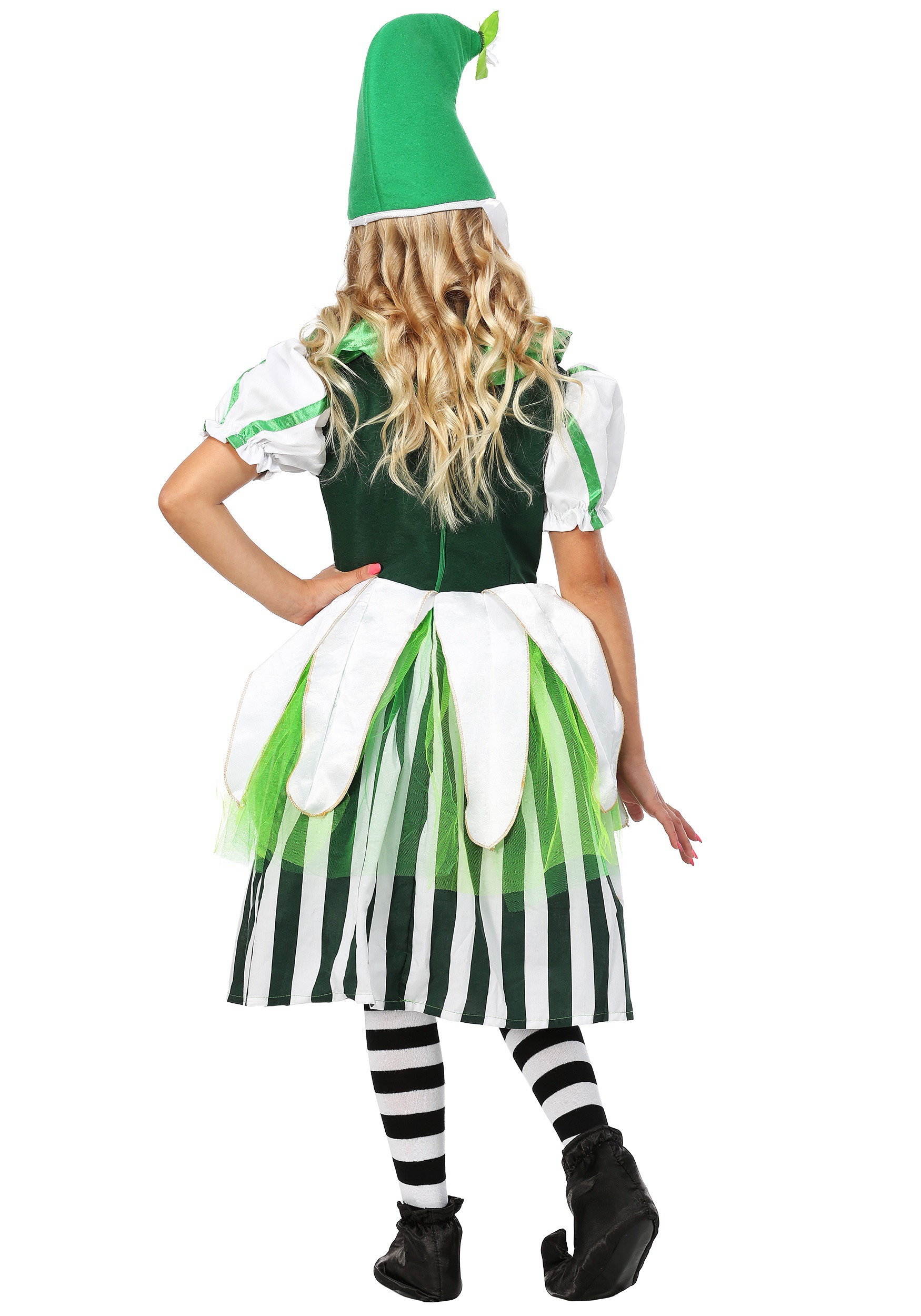 White and Green Munchkin Stockings - Munchkin Costume Accessories