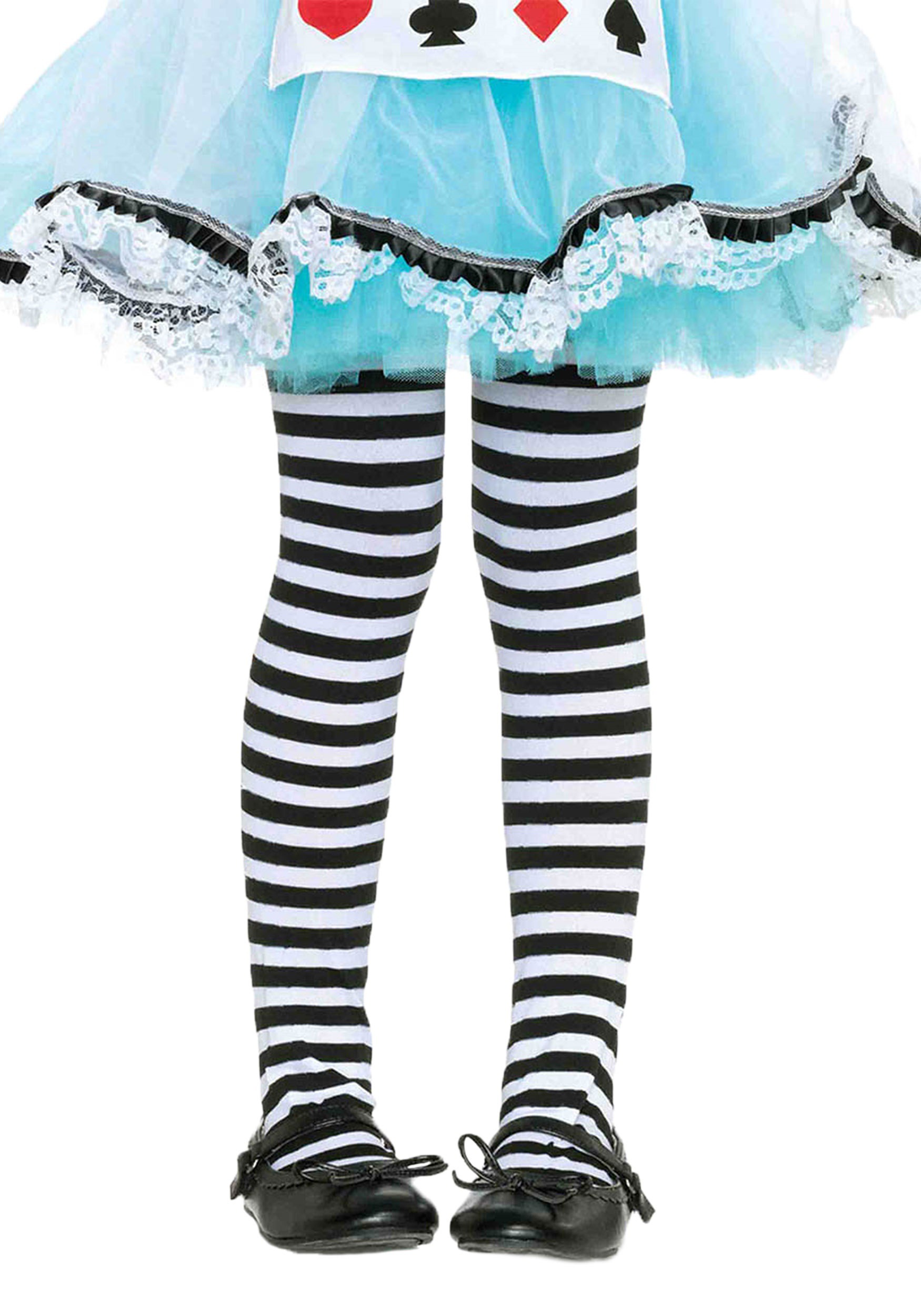 Witch Black and White Striped Stockings